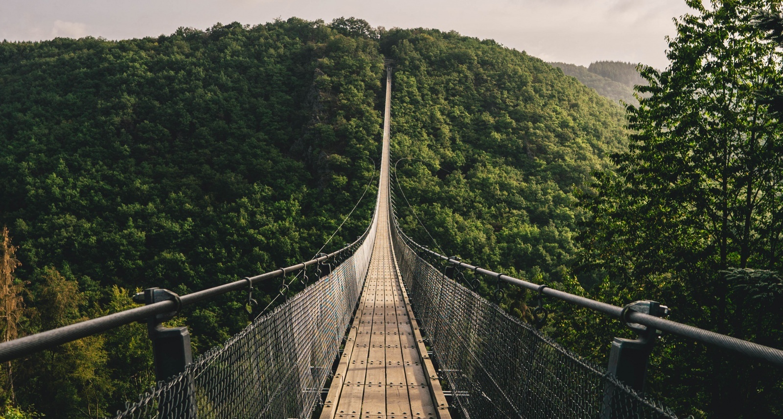 Bridge over mountain valley