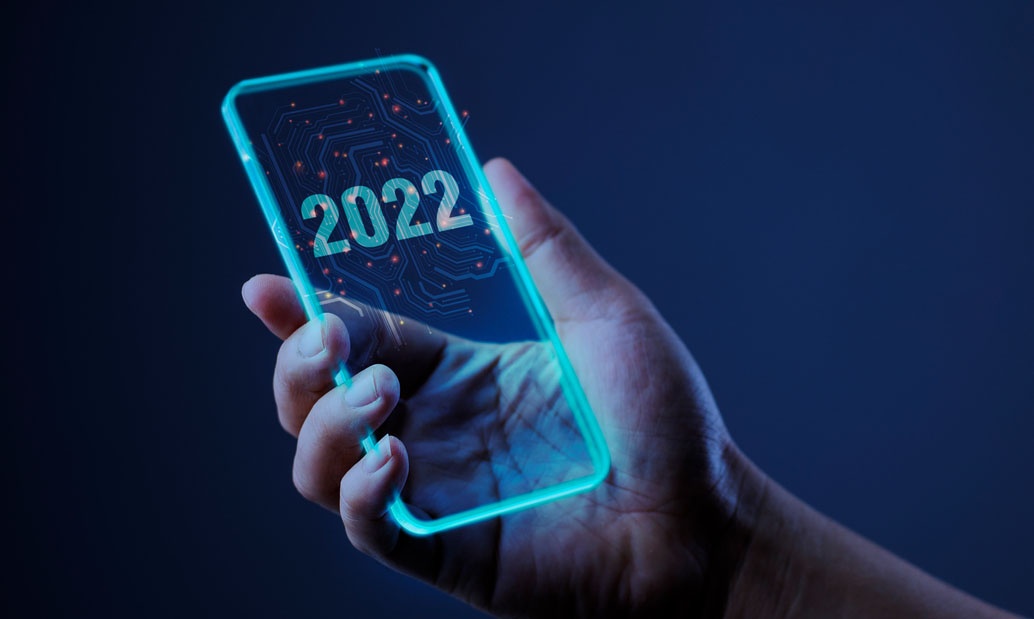 Cell phone displaying 2022