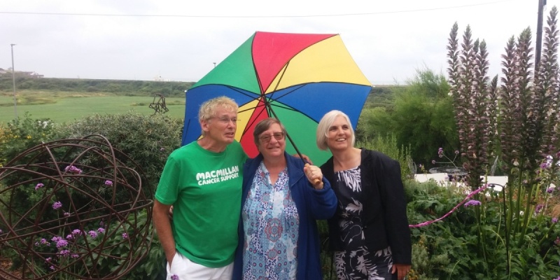 3 people in a field