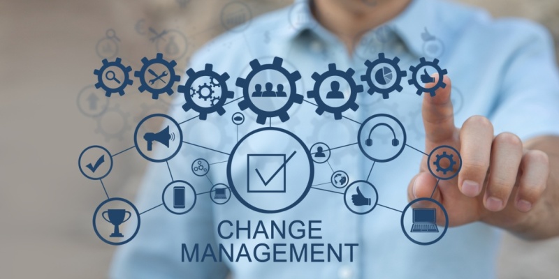 Woman touching icons on glass